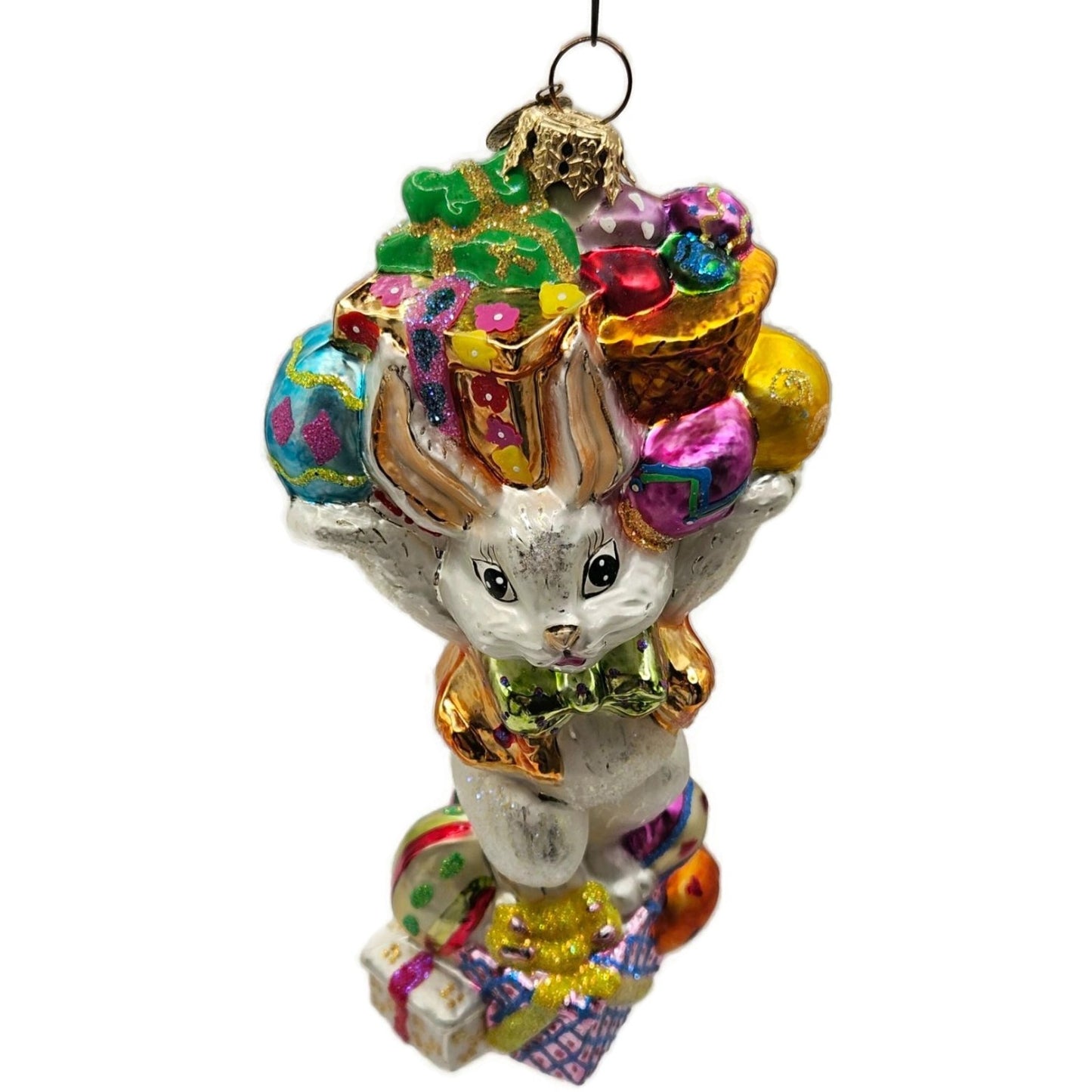 Christopher Radko Eggstra Plenty Easter Bunny Christmas Tree Ornament 0104190