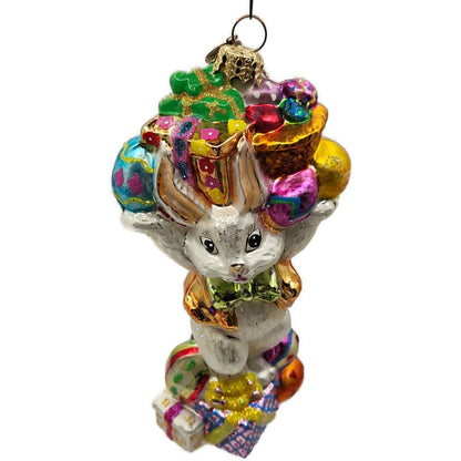 Christopher Radko Eggstra Plenty Easter Bunny Christmas Tree Ornament 0104190