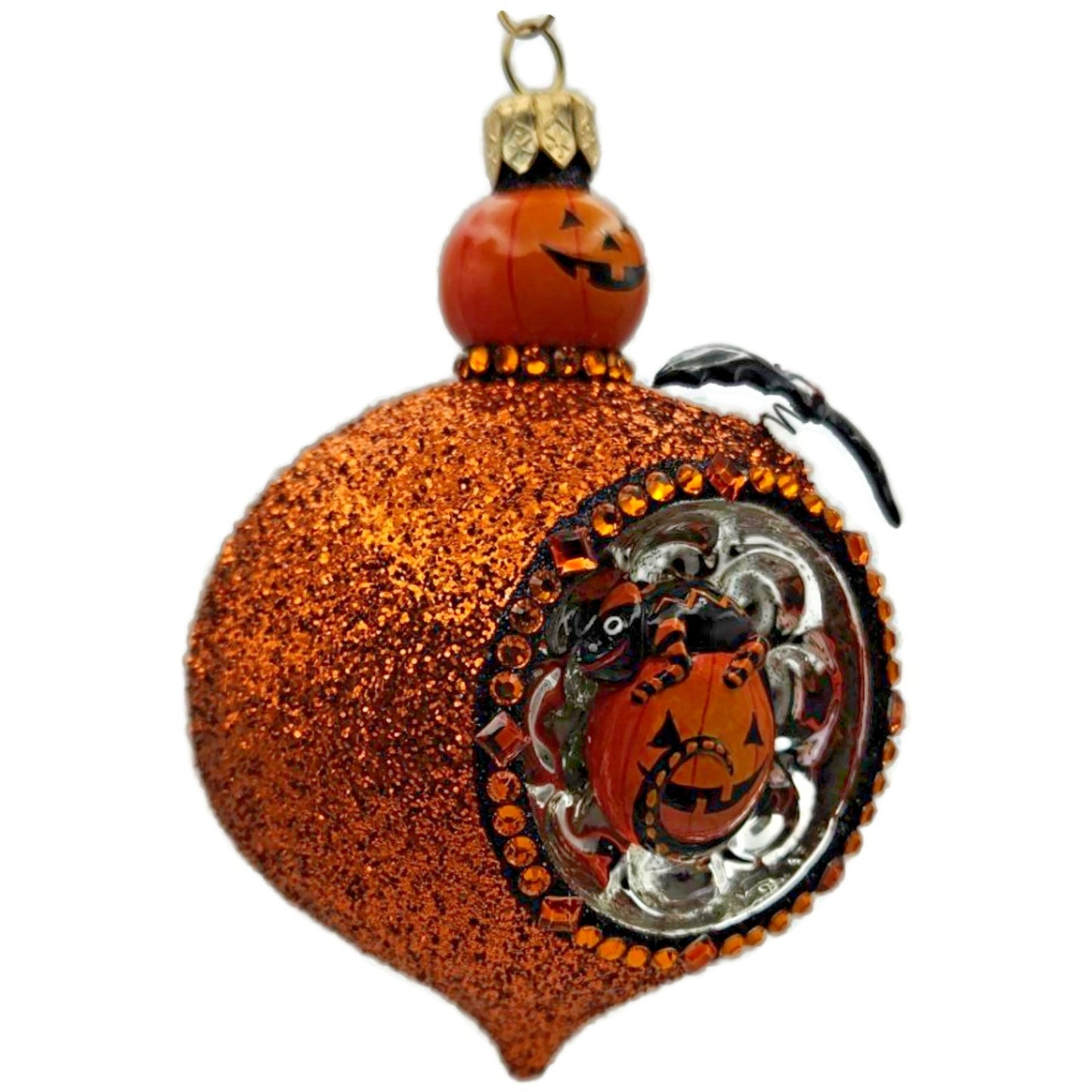 Patricia Breen Anniversary Reflector Jack-o-Lantern Chameleon Halloween Ornament