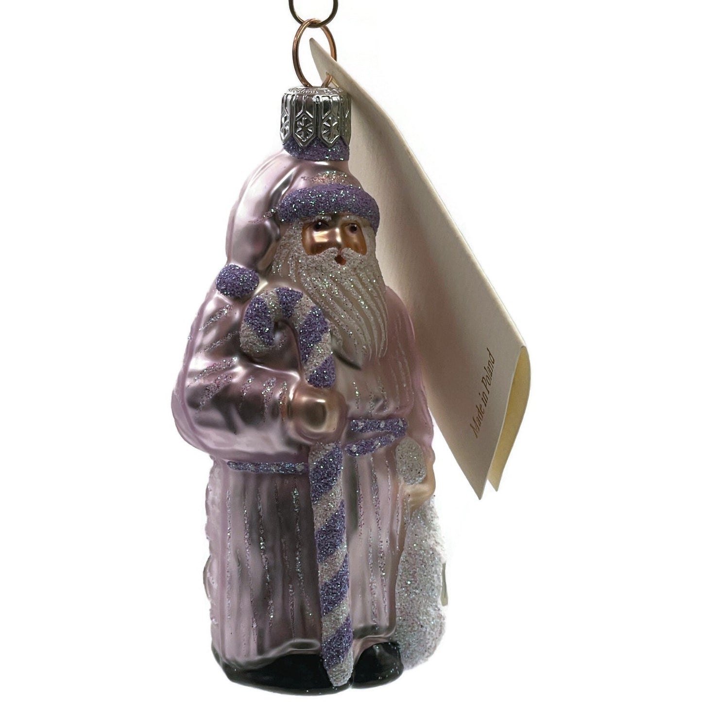 Patricia Breen Miniature Millennium Santa Lavender White Christmas Ornament 9948