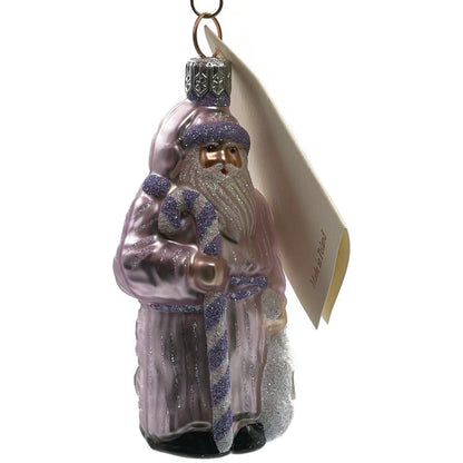 Patricia Breen Miniature Millennium Santa Lavender White Christmas Ornament 9948