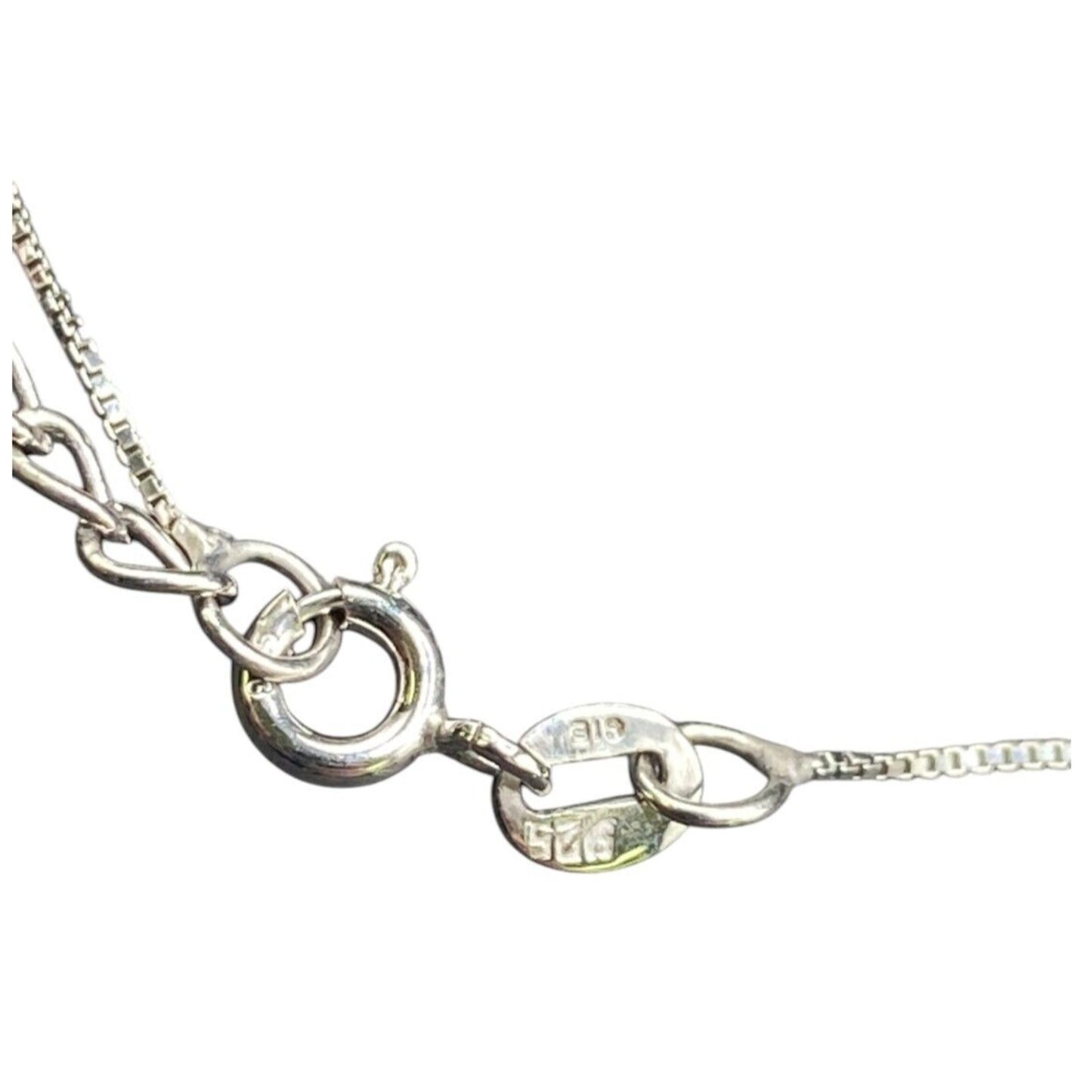 Black Onyx Teadrop Pendant Marcasite 925 Sterling Silver Box Chain Necklace GIE