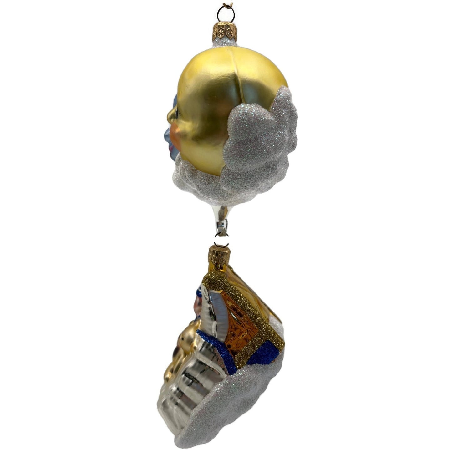 Patricia Breen Sweet Dreams Pearl Bed Gold Bear Blue Blanket Christmas Ornament