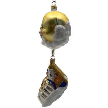 Patricia Breen Sweet Dreams Pearl Bed Gold Bear Blue Blanket Christmas Ornament