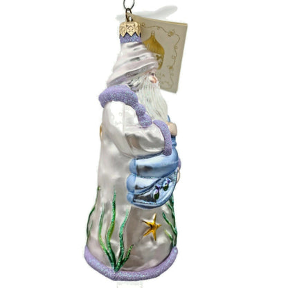 Patricia Breen Poseidon Santa Deep Sea Lavender Christmas Tree Holiday Ornament