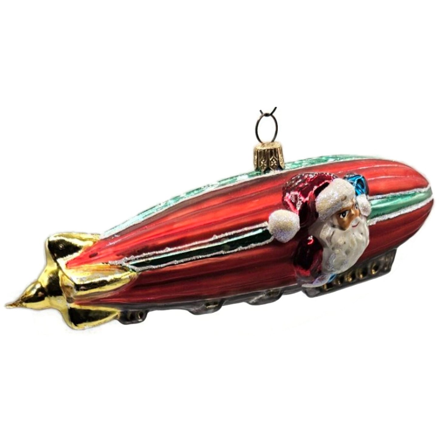Christopher Radko Zippedee Zeppelin Blimp Santa Claus Christmas Tree Ornament
