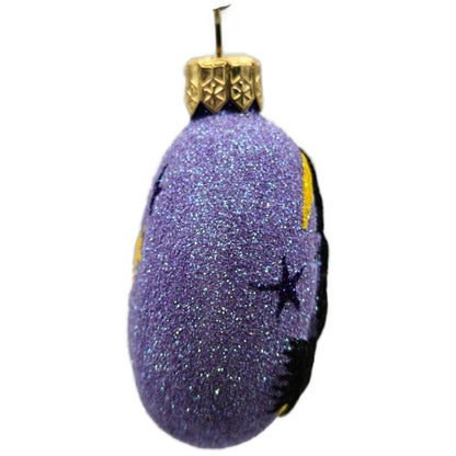 Patricia Breen Salem Medallion Violet Moon Stars Glass Halloween Ornament 2212
