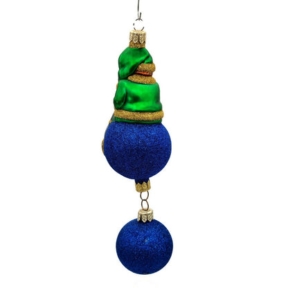 Patricia Breen Jingles the Elf Green Suit Blue Ball Christmas Holiday Ornament