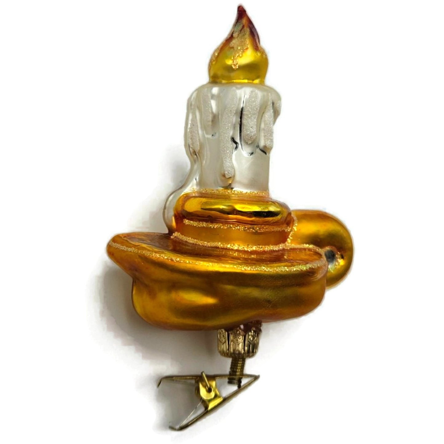 Christopher Radko Jack's Candlestick Gold Clip On Christmas Ornament 99-153-0