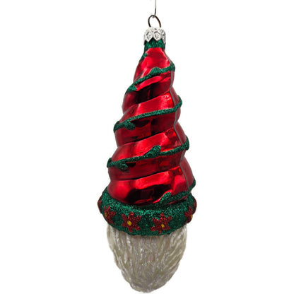 Patricia Breen Goslar Santa Claus Red Shiny Poinsettia Spring Christmas Ornament