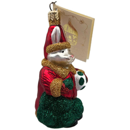 Patricia Breen A Christmas Bunny Red Green Easter Rabbit Christmas Tree Ornament
