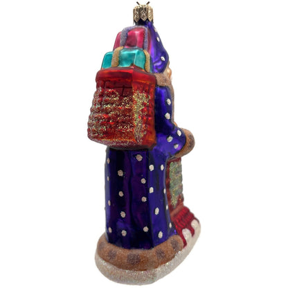 Christopher Radko Chimney Sweets Santa Snow Glass Christmas Ornament 98-186-0