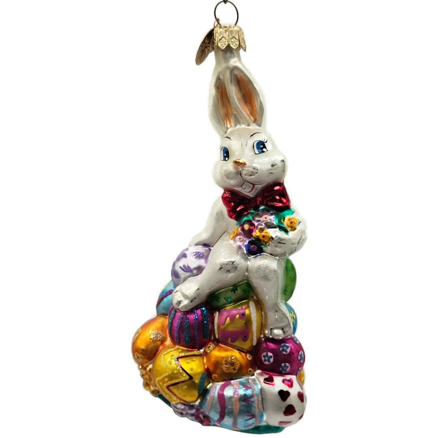 Christopher Radko Egg Hop Easter Bunny Egg Holiday Glass Ornament 004960