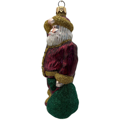 Patricia Breen A Santa For Thomas Bordeaux Green Sack Christmas Tree Ornament