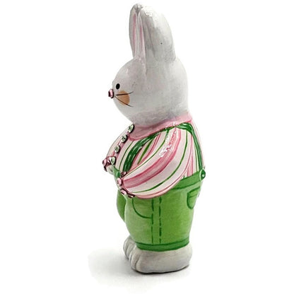 Patricia Breen Miniature Sculpture Bunny Boy Suspender Easter Christmas Ornament
