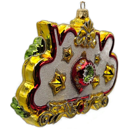 Heartfully Yours Radko Sign of Cheer Merry Christmas Holly Glass Ornament 30194