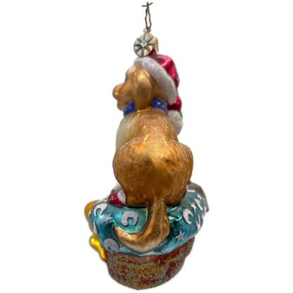 Christopher Radko Festive Furry Friends Dog Cat Christmas Tree Ornament 02-SP-95