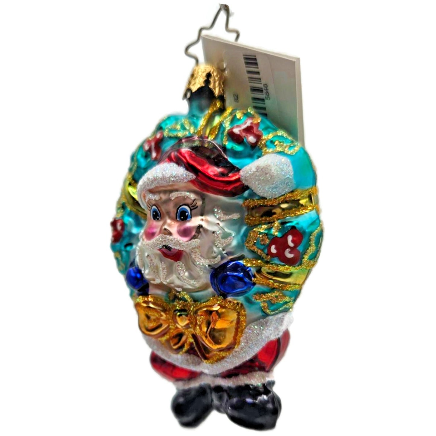 Christopher Radko I've Been Framed Little Gems Santa Christmas Ornament 1011241