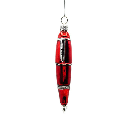 Patricia Breen Pen Red Letter Day Glittered Christmas Holiday Tree Ornament