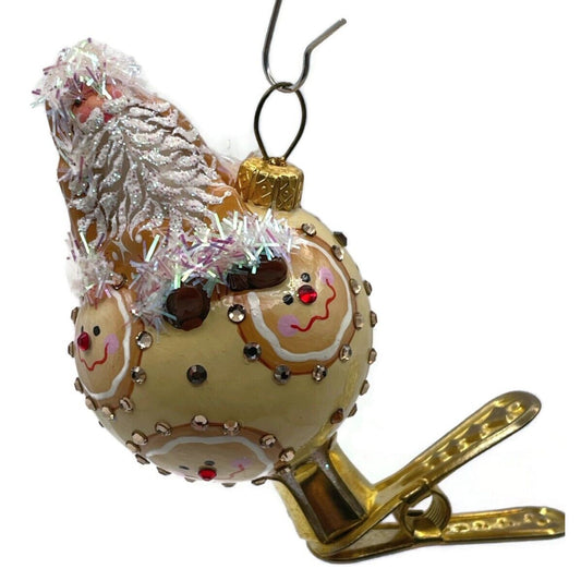 Patricia Breen Bauble Santa Gingerbread Faces Clip On Christmas Tree Ornament