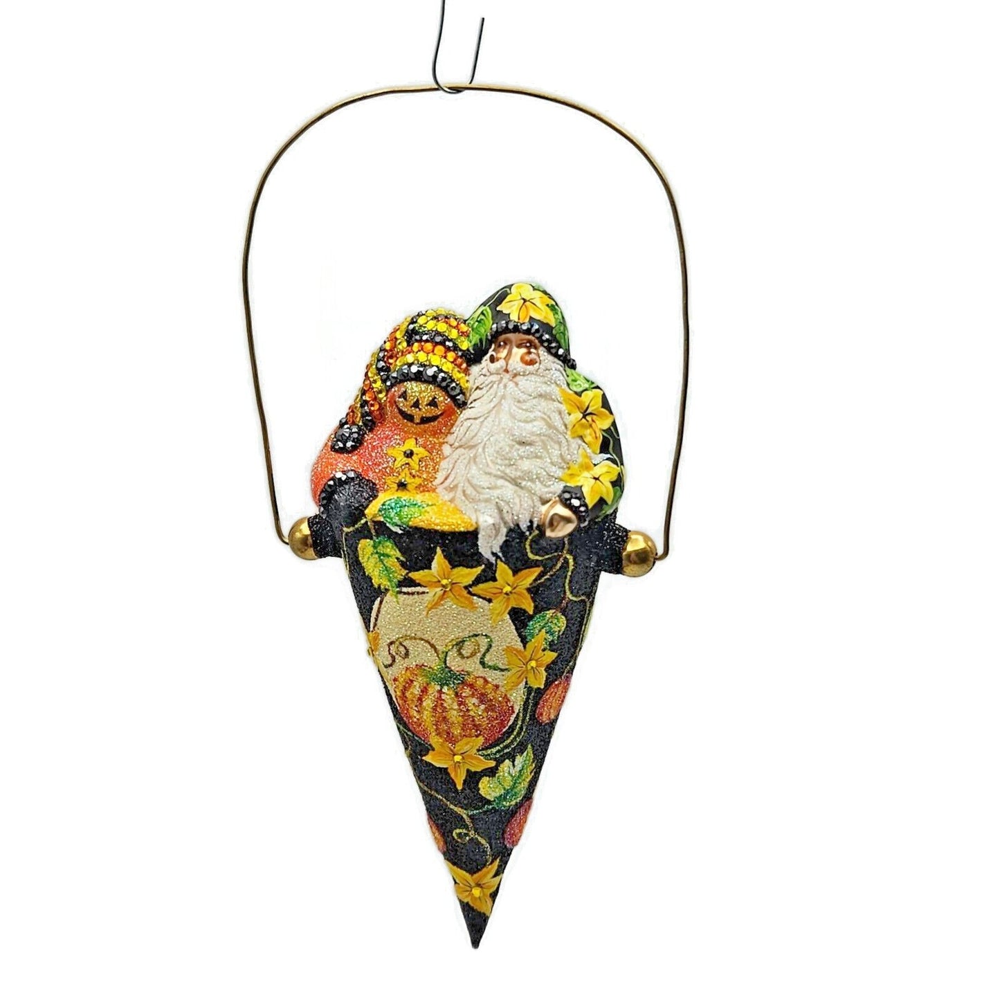 Patricia Breen Victorian Candy Cone Autumnal Pumpkins Fall Christmas Ornament