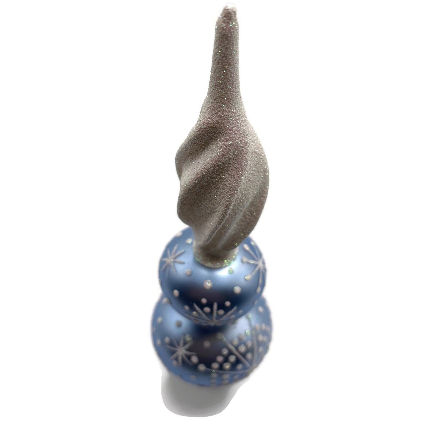 Patricia Breen Miniature Blizzard Finial Light Blue Matte Christmas Tree Topper