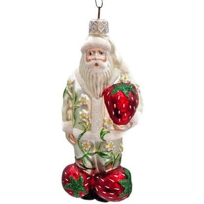 Patricia Breen Strawberry Santa Claus Flowers Spring Fruit Christmas Ornament