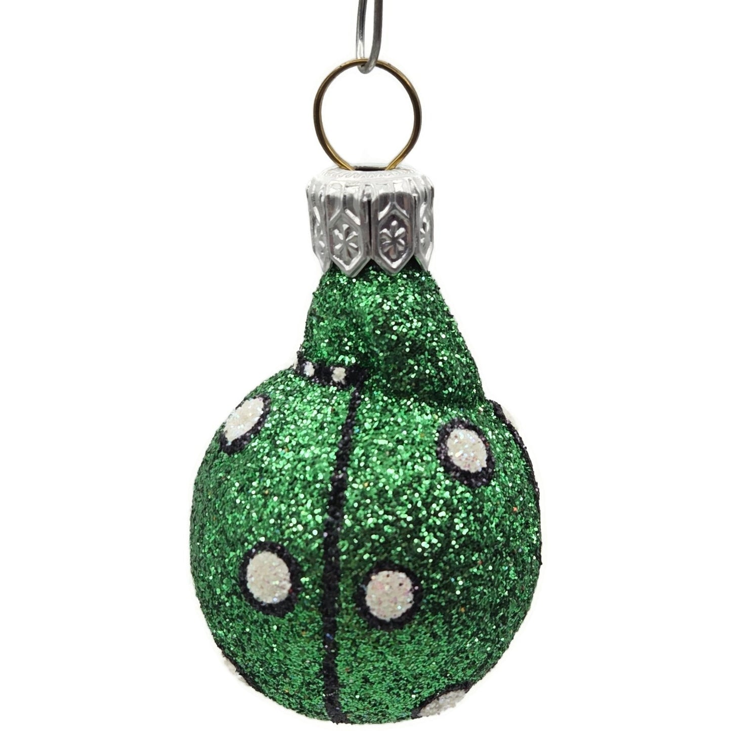 Patricia Breen Ladybug Noel Green Glittered Polka Dots Spring Christmas Ornament