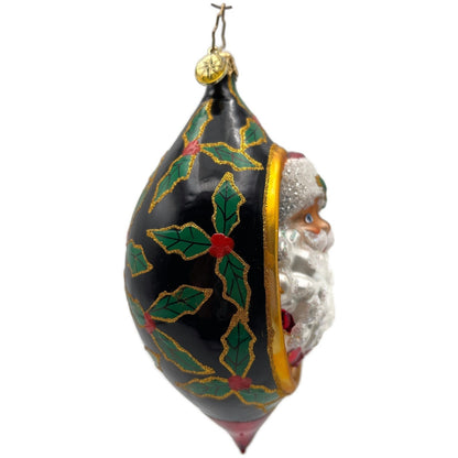 Christopher Radko Holly Jolly Christmas Santa Holiday Drop Ornament 1020956