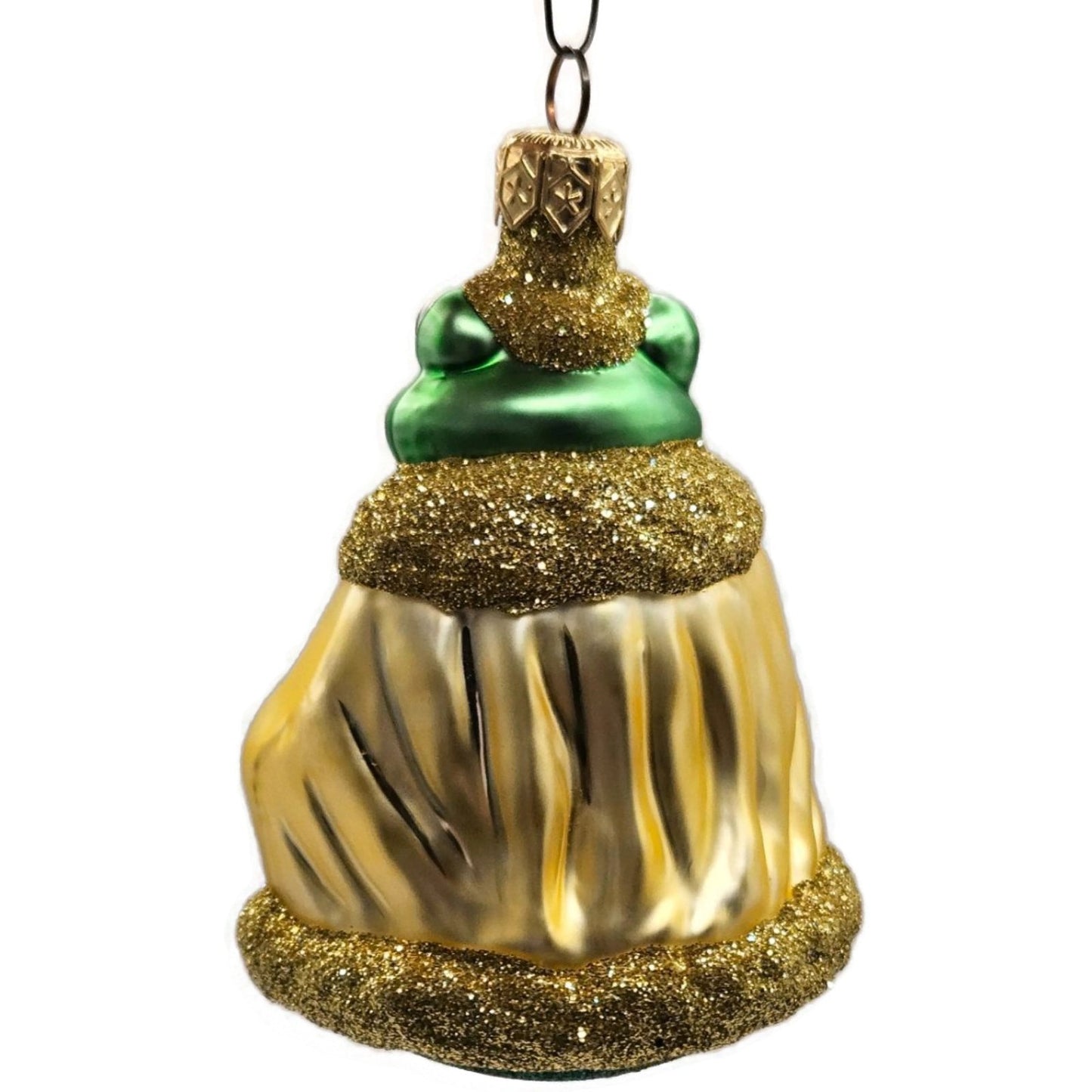 Patricia Breen Frog King Shiny Gold Crown And Stem Glittered Christmas Ornament