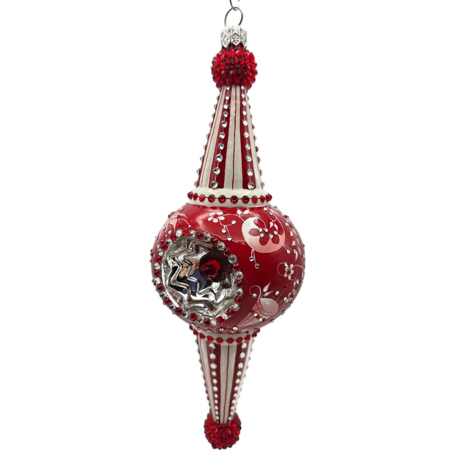 Patricia Breen Looking Glass Chinoiserie Red Reflector Christmas Tree Ornament