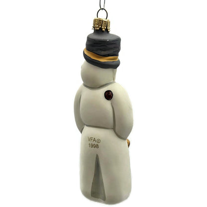 Vaillancourt Ornament Snowman with Ears Broom Chalkware Christmas Tree Decor