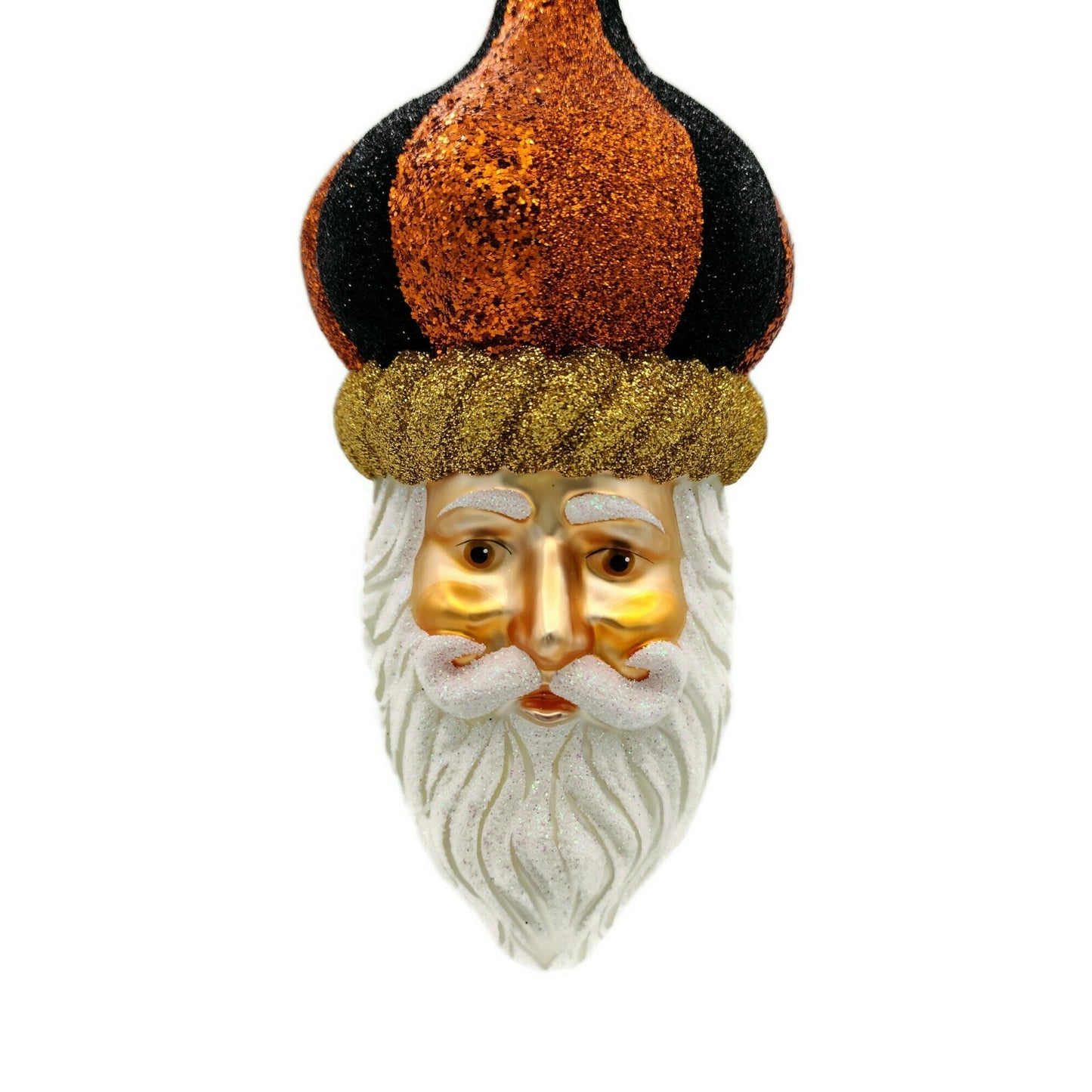 Patricia Breen Carnival Noel Halloween Ornament Santa Orange Black Glittered