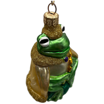 Patricia Breen Frog King Gold Glitter Green Animal Christmas Tree Ornament