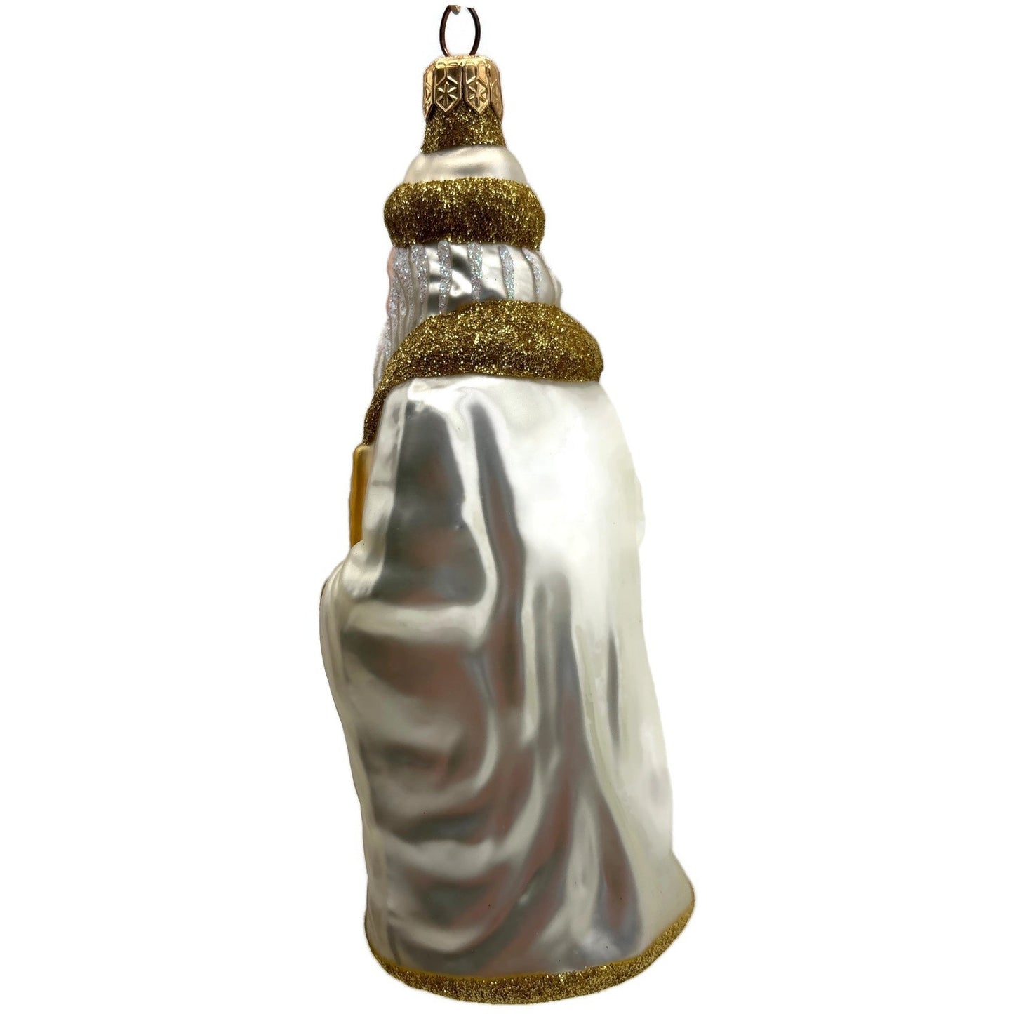 Patricia Breen Making His List Santa Pearl Gold Holly Berries Christmas Ornament