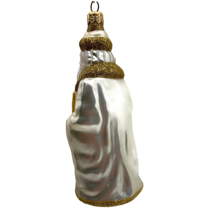Patricia Breen Making His List Santa Pearl Gold Holly Berries Christmas Ornament