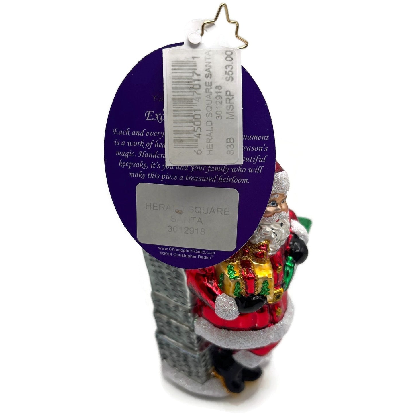 Christopher Radko Herald Square Santa Claus Glass Christmas Ornament 3012918