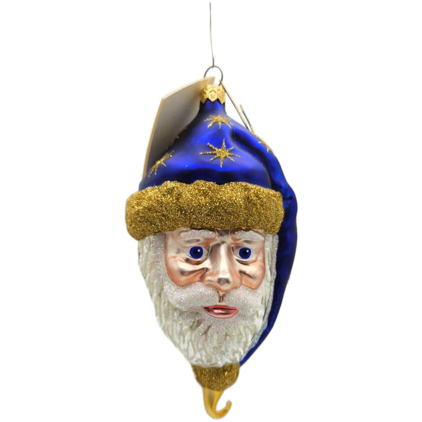 Patricia Breen Goodnight Santa Blue Glittered Stars Christmas Tree Ornament
