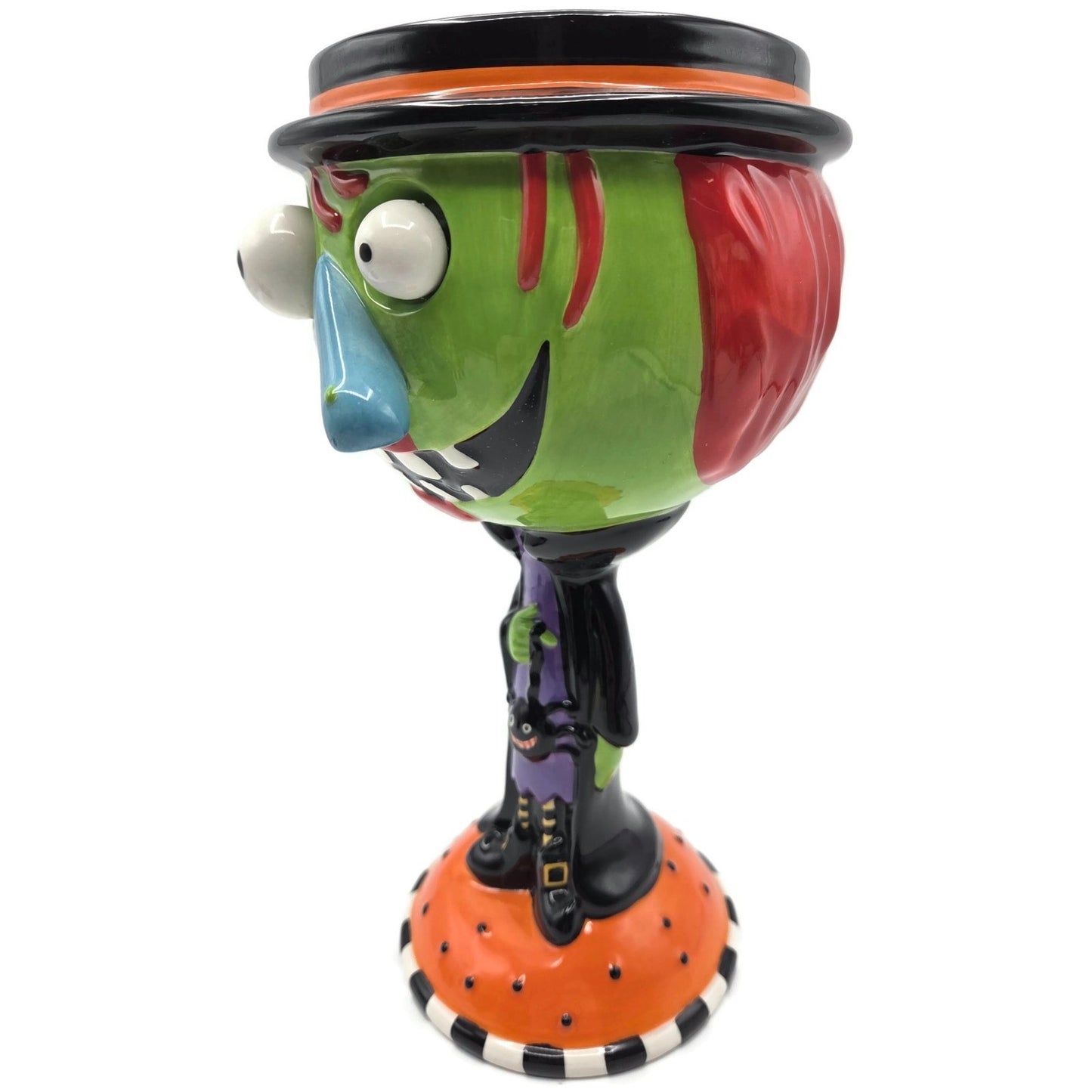 Department 56 Halloween Google Eye Goblet Witch Glass Candy Dish Party Decor