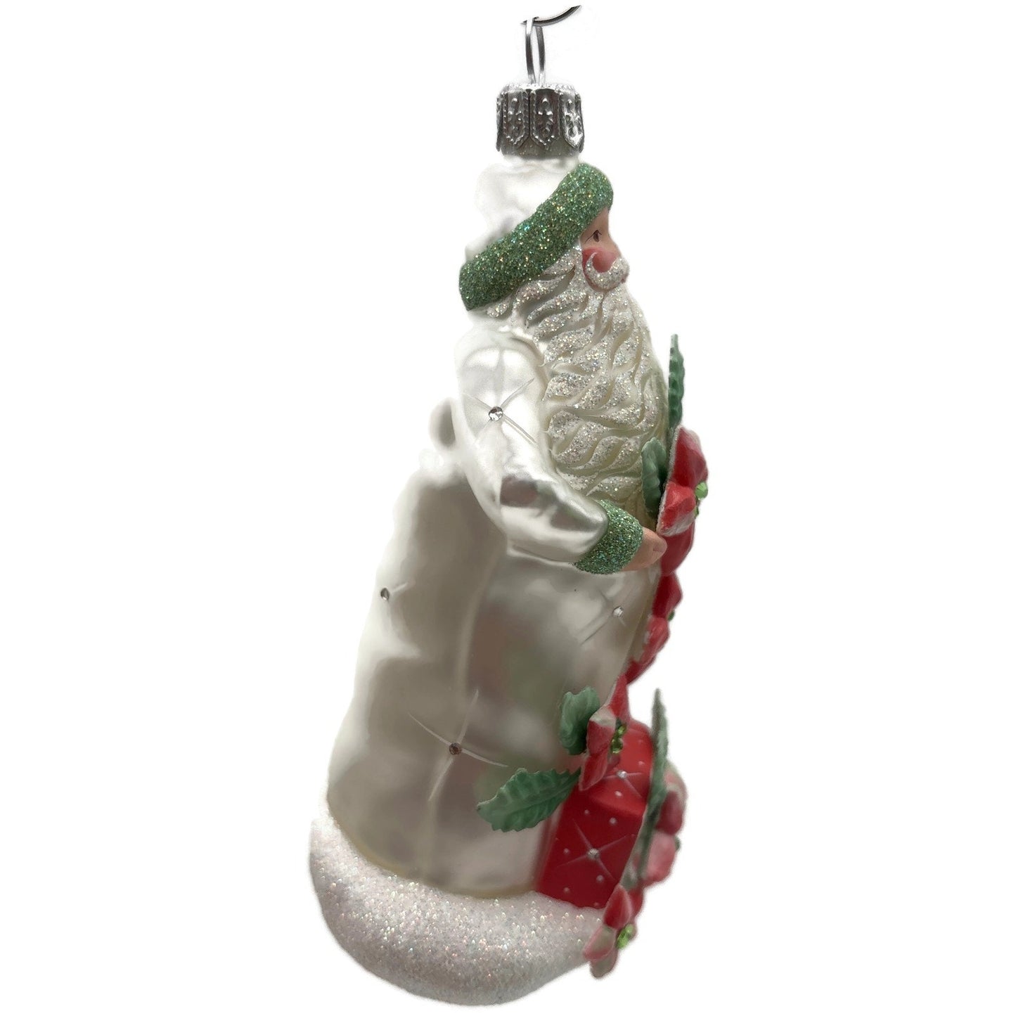 Patricia Breen Se Delecter Poinsettia Santa Claus Snowflakes Christmas Ornament