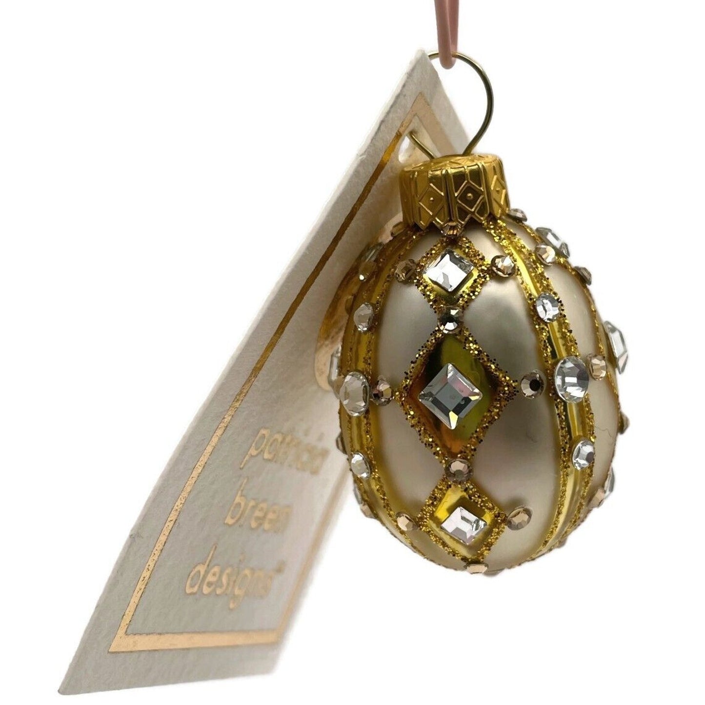 Patricia Breen Miniature Egg Henri Gold Crystals Easter Christmas Tree Ornament