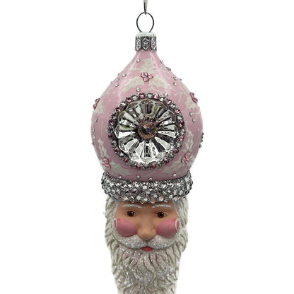 Patricia Breen Vendome Claus Pink White Reflector Christmas Ornament CATZ Rare
