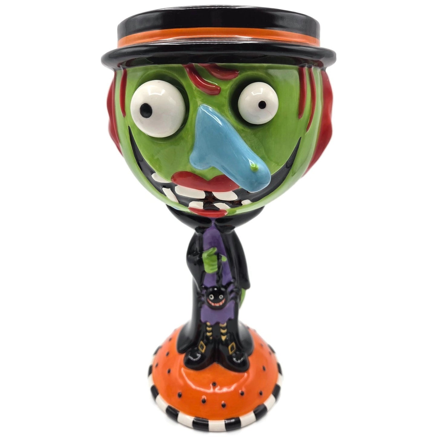 Department 56 Halloween Google Eye Goblet Witch Glass Candy Dish Party Decor