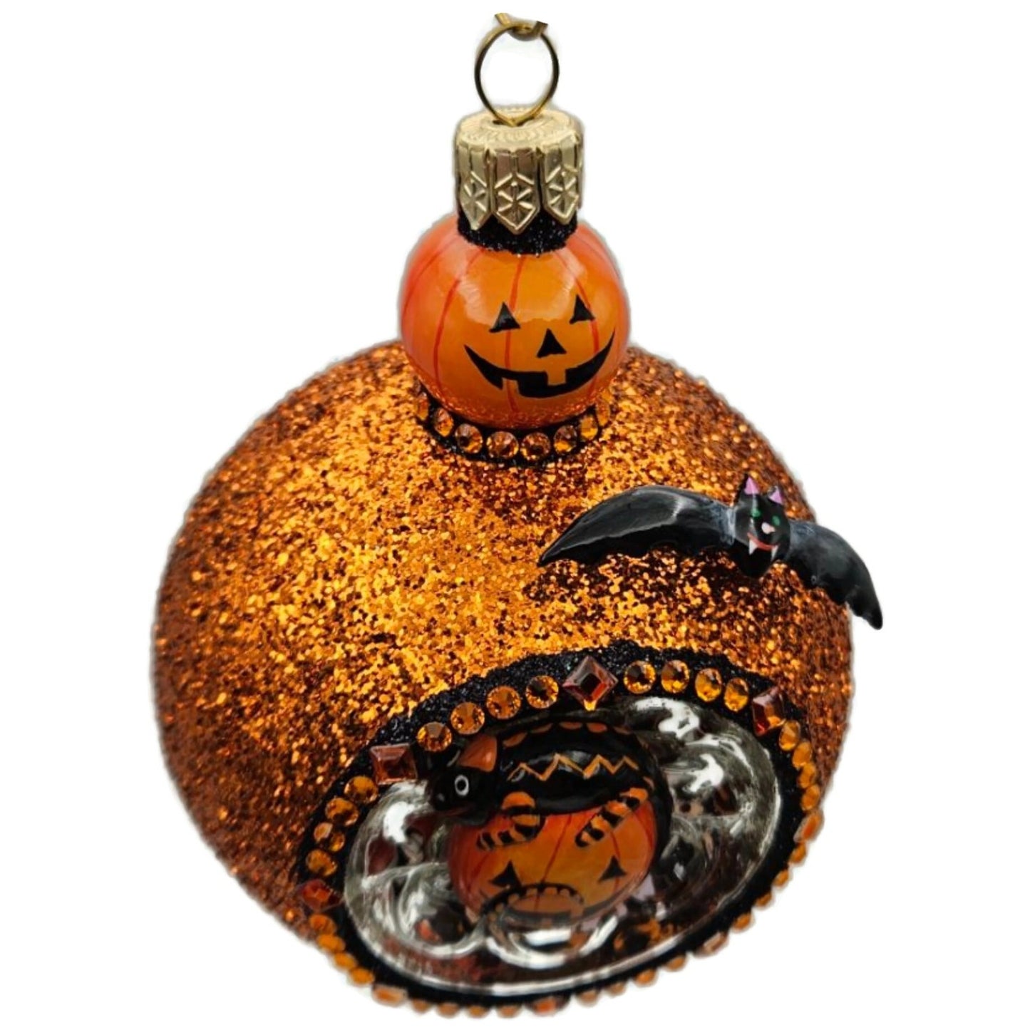 Patricia Breen Anniversary Reflector Jack-o-Lantern Chameleon Halloween Ornament