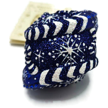 Patricia Breen For James Twice Snowflakes Cobalt Blue Chameleon Ornament 2581