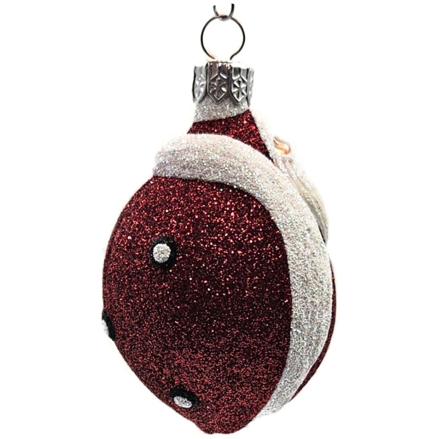Patricia Breen Santa Ladybug White Red Glittered Christmas Tree Ornament