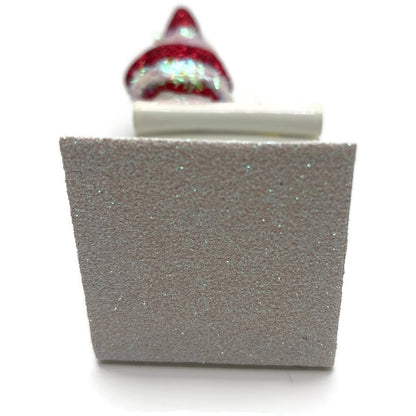 Patricia Breen Christmas Is Here Holly Sprig Santa Red Free Standing Ornament