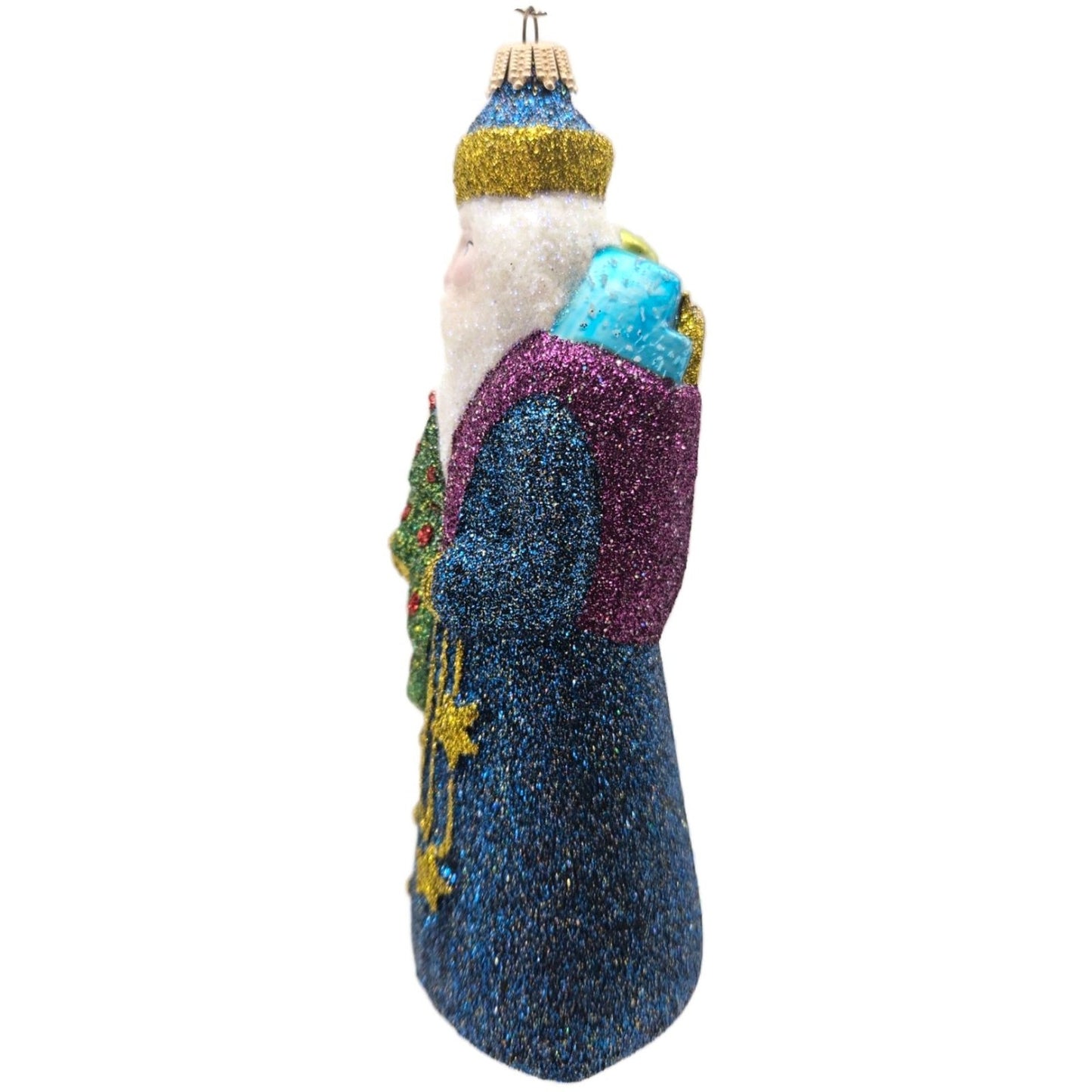 Larry Fraga Mr. Fabulous Santa Tree Stars Glitter Series Christmas Tree Ornament
