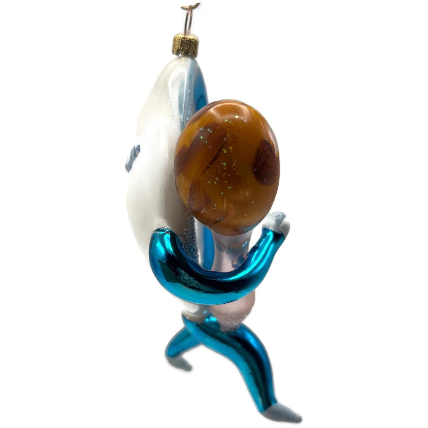 Christopher Radko On The Run Blue Spoon Dish Christmas Ornament Singed 94-247-0