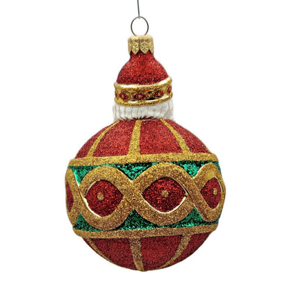 Patricia Breen Hollstrom Santa Claus Red Gold Christmas Holiday Tree Ornament